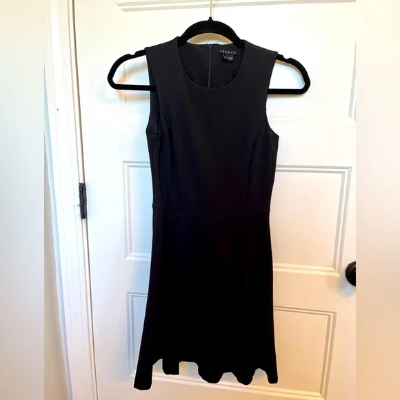 slim fit dress slacks Theory Size 2 Black Fit and Flare Dress – FABULUX